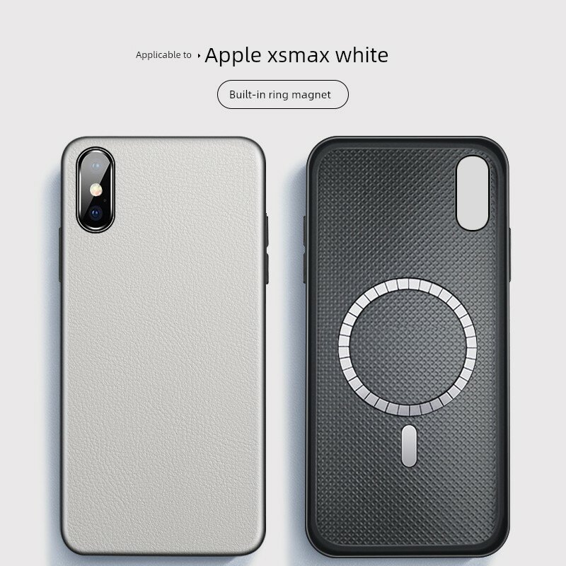 Чехол для iPhone X из натуральной кожи с встроенным кольцевым магнитом, белый защитный чехол для Apple iPhone X