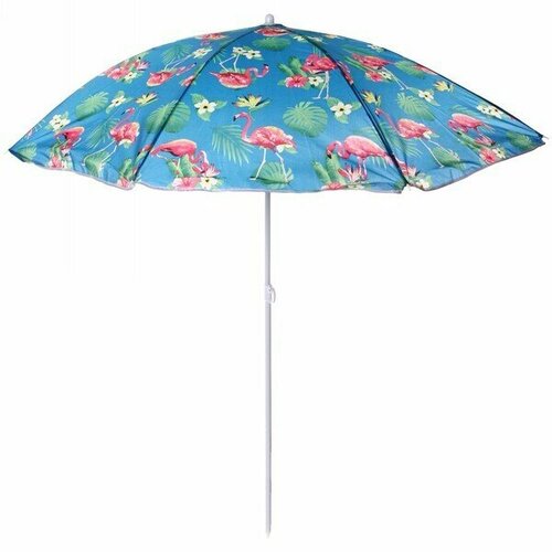Зонт пляжный D=170см, h-190см «Фламинго» голубой ДоброСад