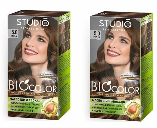 Studio Professional Essem Hair Краска для волос "BIOcolor", тон 5.0 Русый, 50/50/15 мл, 2 уп