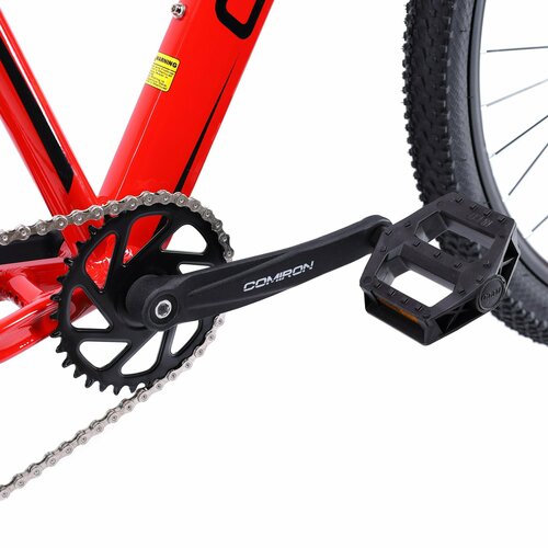 Велосипед взрослый алюминиевый горный 275 дюймов 10-скоростей на рост 155-175см COMIRON SYSTEM втулки на промподшипниках красный рэд машин 2300000₽