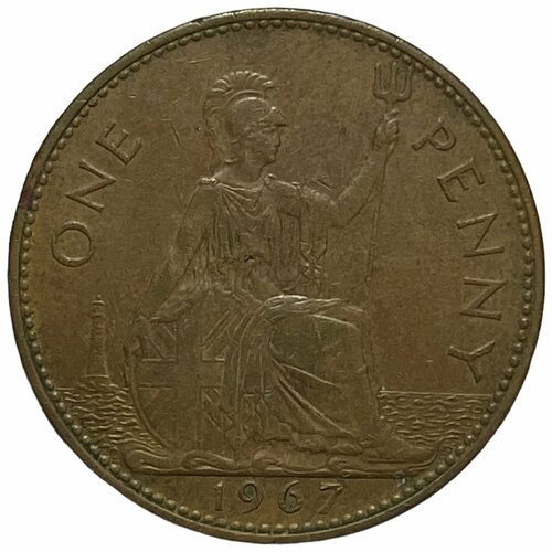 Великобритания 1 пенни 1967 г. великобритания 1954 1967 набор 4 монеты