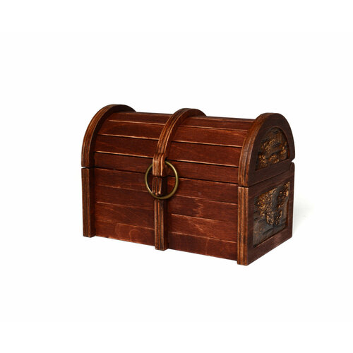 Сундук деревянный под чайные пакетики 2 отделения 155х75х11 1210₽