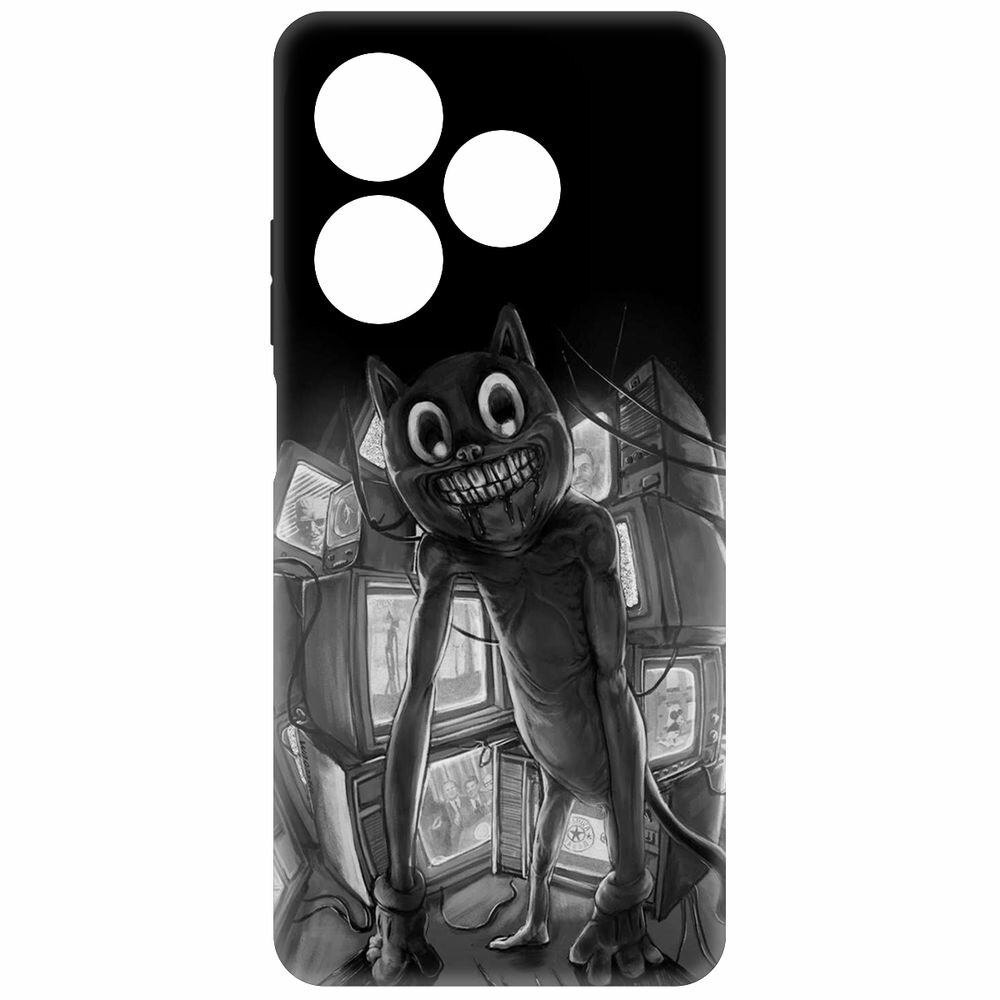 Чехол-накладка Krutoff Soft Case Хаги Ваги - Картун Кэт для INFINIX Smart 8 Pro черный