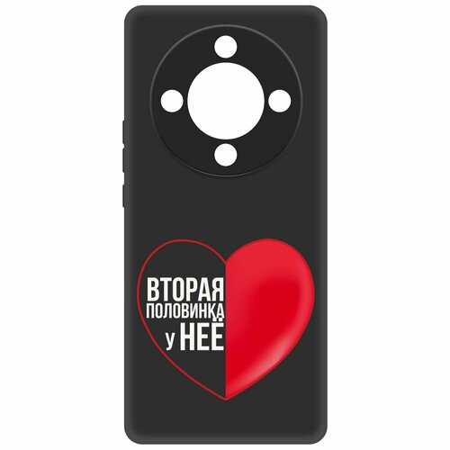 Чехол-накладка Krutoff Soft Case Половинка у неё для Honor X9b черный чехол накладка krutoff soft case половинка у неё для honor x7a plus черный