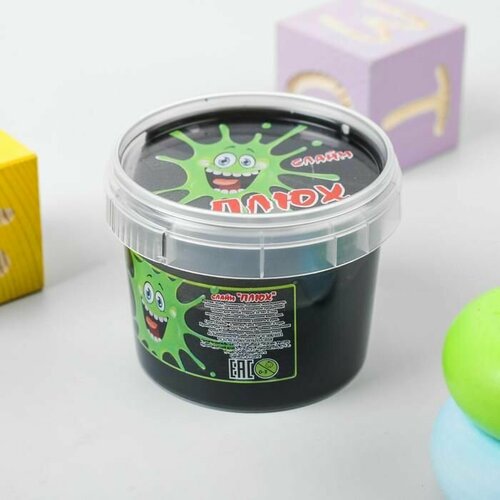 Слайм Плюх чёрный контейнер 90 г 515₽