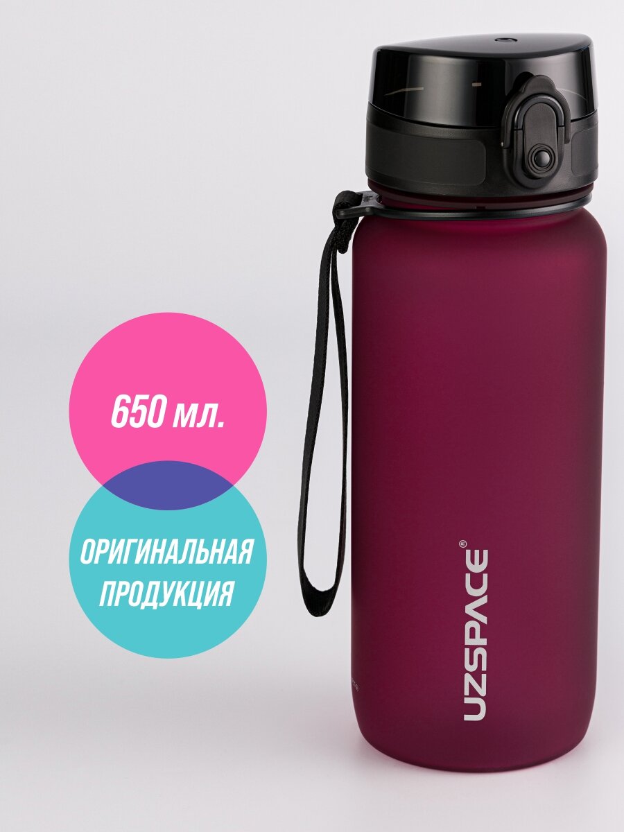 Бутылка для воды спортивная Colorful Frosted 650 мл. бордовый