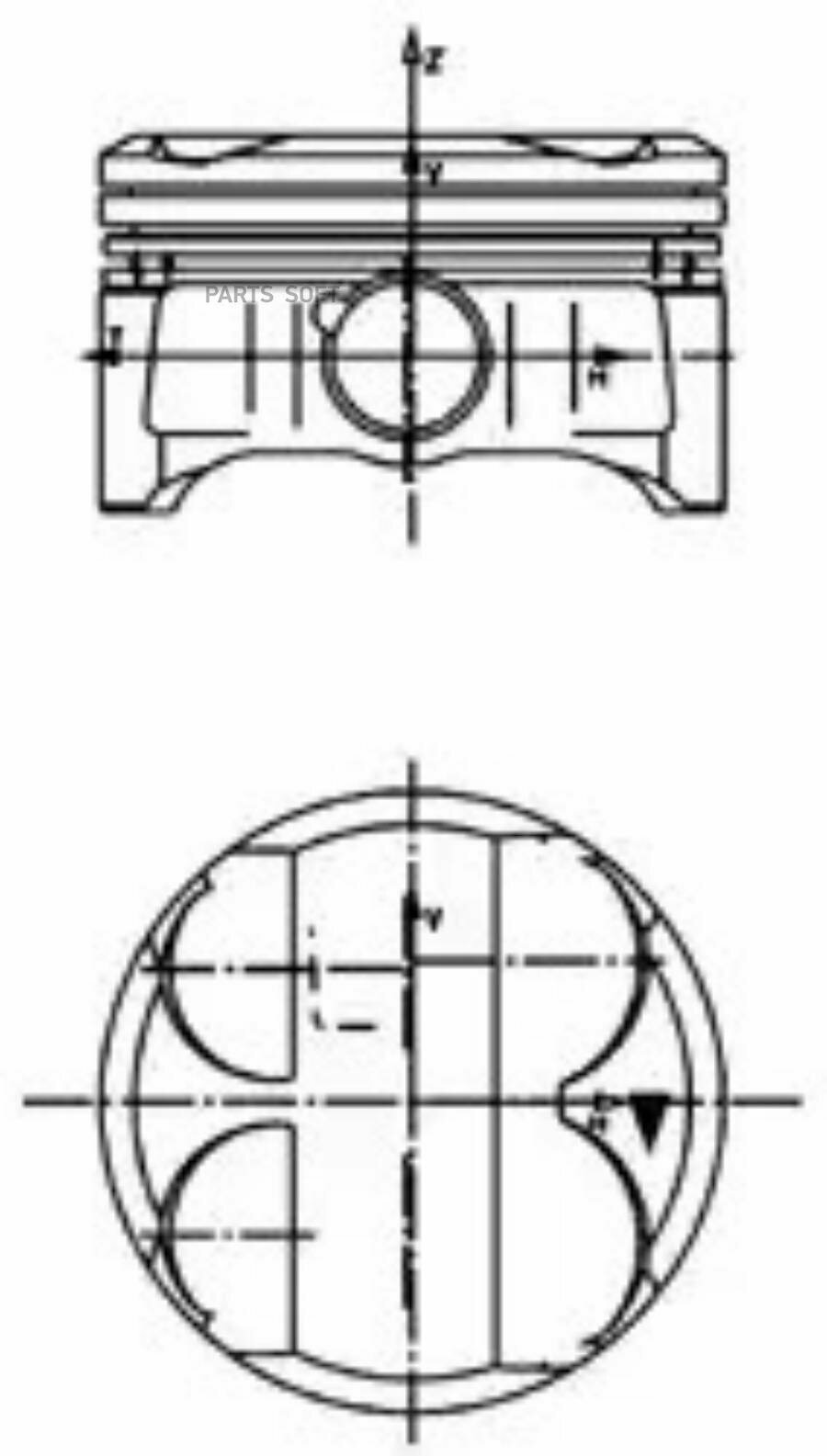 KOLBENSCHMIDT 40086600 Поршень dm.84.00x1.20x1.50x2.00 STD [1шт]