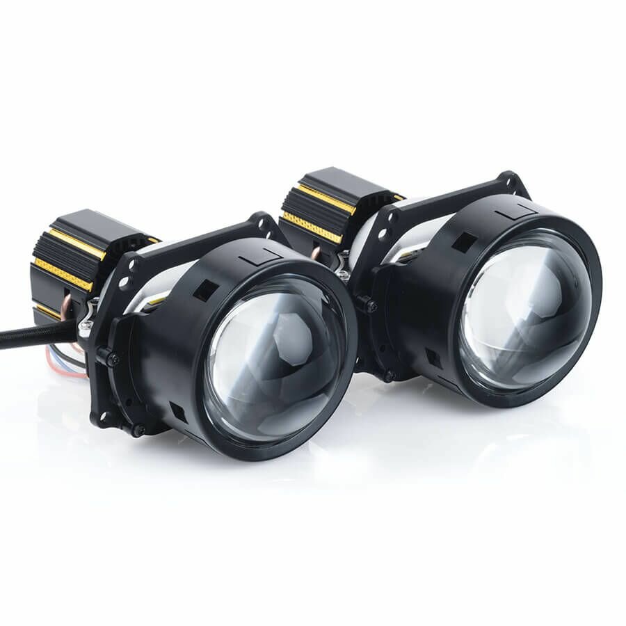 Светодиодные линзы би лед Aozoom A21 2024, 12V, 5500K, 3.0", bi led модули ближнего и дальнего света для автомобилей