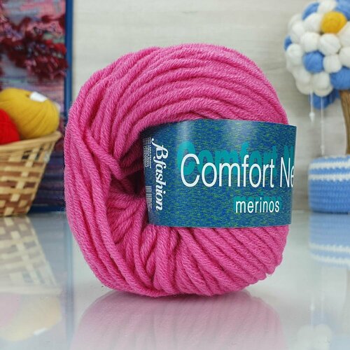 Пряжа Comfort New (Bertagna Filati), мальва - 3002, 70% меринос, 30% акрил, 2 мотка, 50 г, 65 м. джемпер next 48 размер