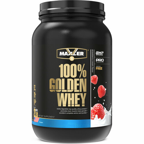 Протеин Maxler 100% GOLDEN WHEY Pro 2 lb (907 гр.) - Клубничное мороженое протеин сывороточный maxler 100% golden whey pro 2 lb 907 гр насыщенный шоколад