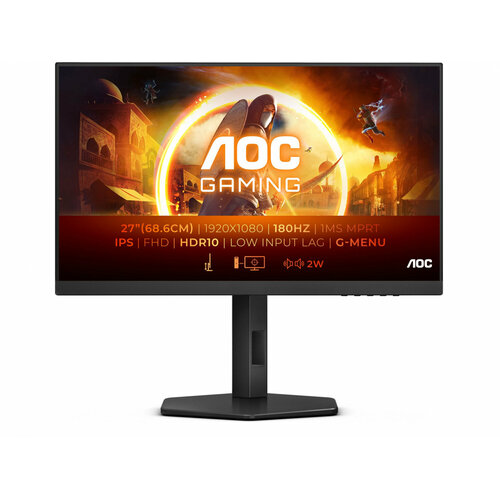 Монитор AOC 27 27G4X черный IPS LED 0.5ms 16:9 HDMI M/M матовая HAS Piv 300cd 178гр/178гр 1920x1080 180Hz DP FHD 5.41кг