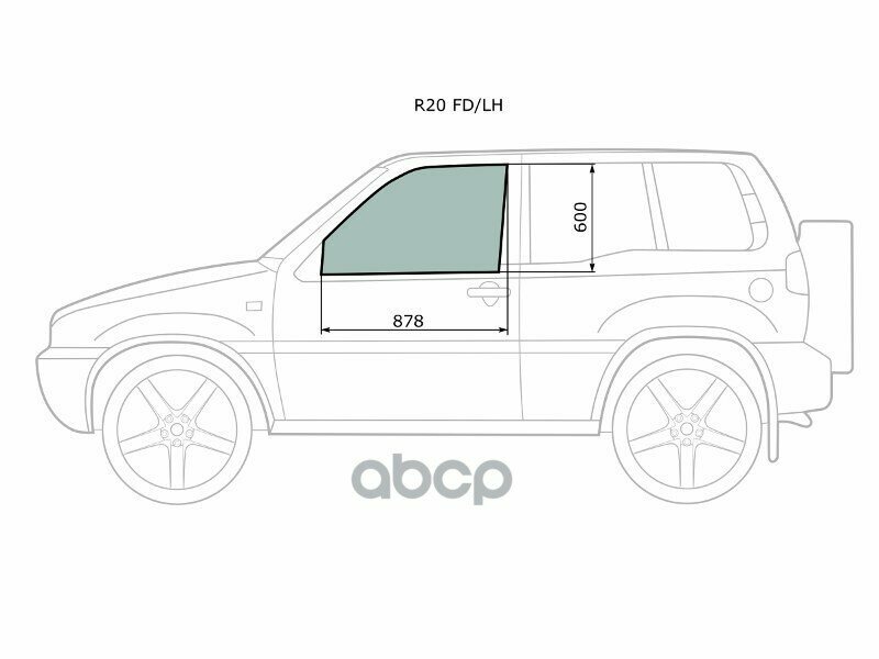 Стекло Боковое Опускное (Спереди/ Слева/ Цвет Зеленый) Nissan Terrano 93-95 / Ford Maverick 93-00 / XYG арт. R20 FD/LH