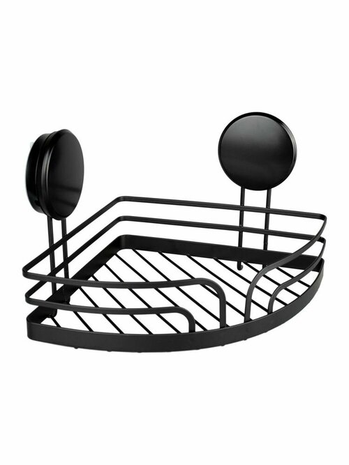 Полка для ванной Аквалиния W8002-2 15.5x22.5x22.5 см металл цвет черный