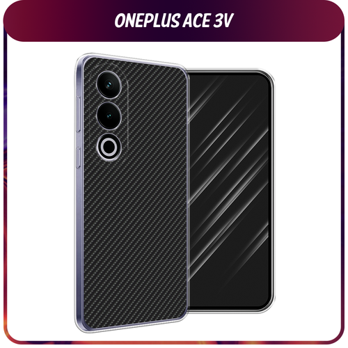 Силиконовый чехол на Oneplus Ace 3V / Ван Плас Эйс 3V Черный карбон силиконовый чехол на oneplus ace 3v ван плас эйс 3v розовые пионы