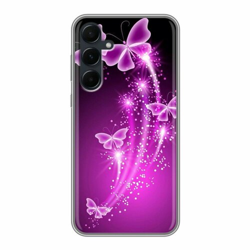 Дизайнерский силиконовый чехол для Самсунг А55 / Samsung Galaxy A55 Бабочки фиолетовые дизайнерский силиконовый чехол для самсунг а55 samsung galaxy a55 бабочки