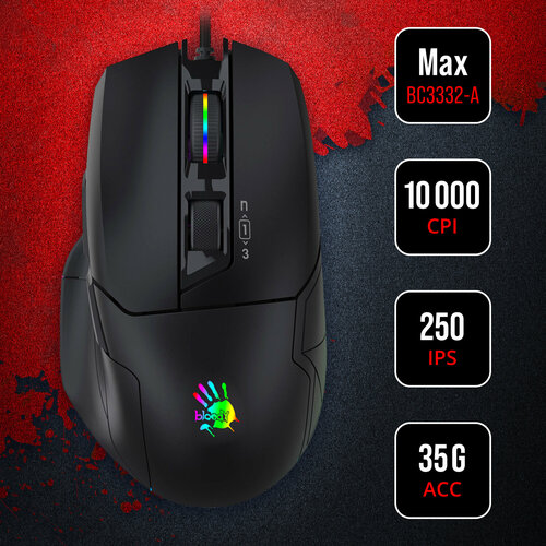 Мышь A4Tech Bloody W70 Max черный оптическая 10000dpi USB 10but 318900₽