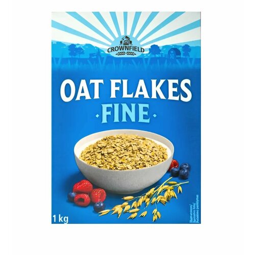 Овсяные хлопья быстрого приготовления Crownfield OAT FLAKES FINE, 1000 гр. Германия