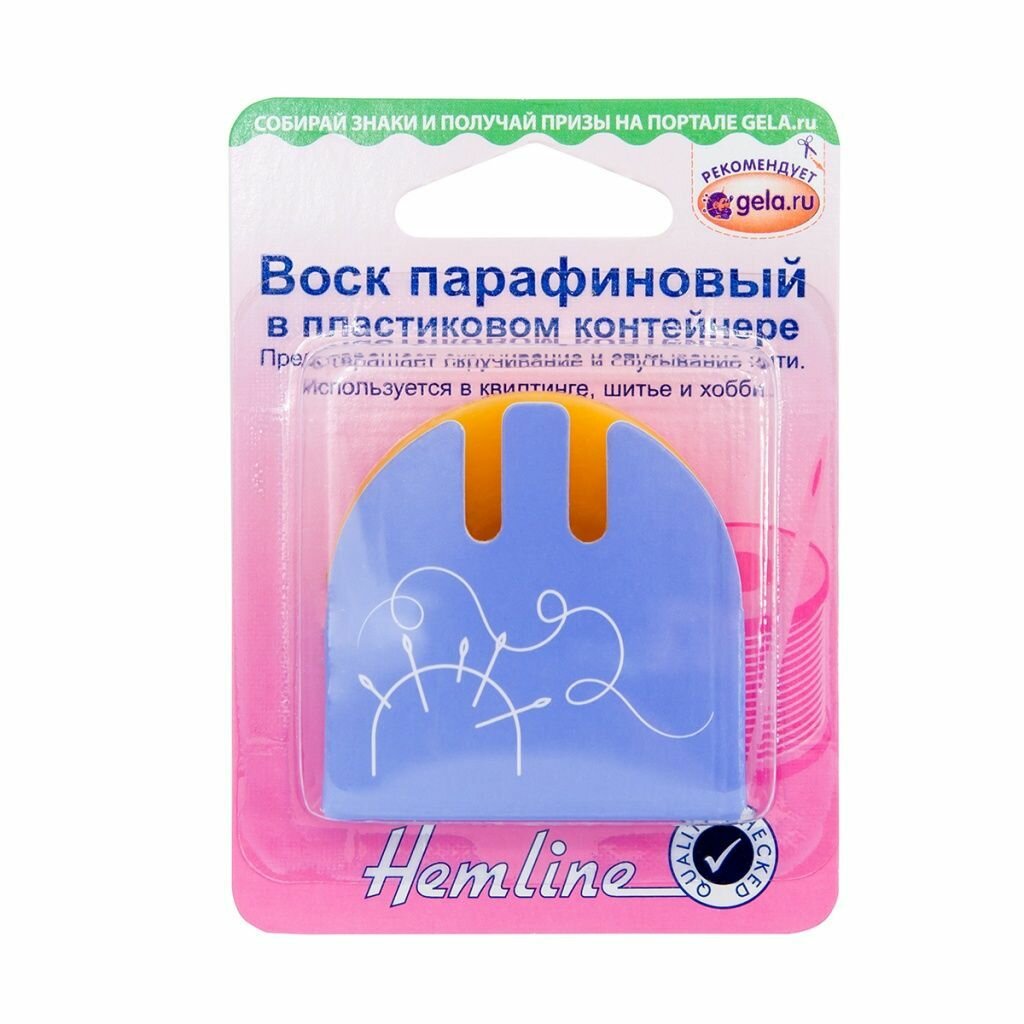 Hemline Воск парафиновый в коробочке, 4 см желтый/прозрачный 4 см