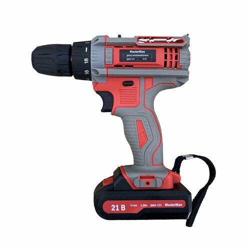 Дрель-шуруповерт аккумуляторная masterman ДША-121 21В