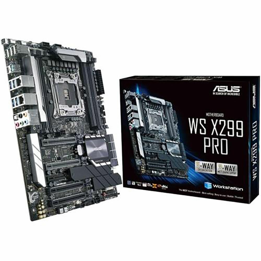 ASUS Материнская плата ASUS WS X299 PRO LGA2066 ATX 8xDDR4 3xPCIEx16 3xPCIEx1 2xM.2 2xUSBC GLAN RTL {3} (810271) WS X299 PRO