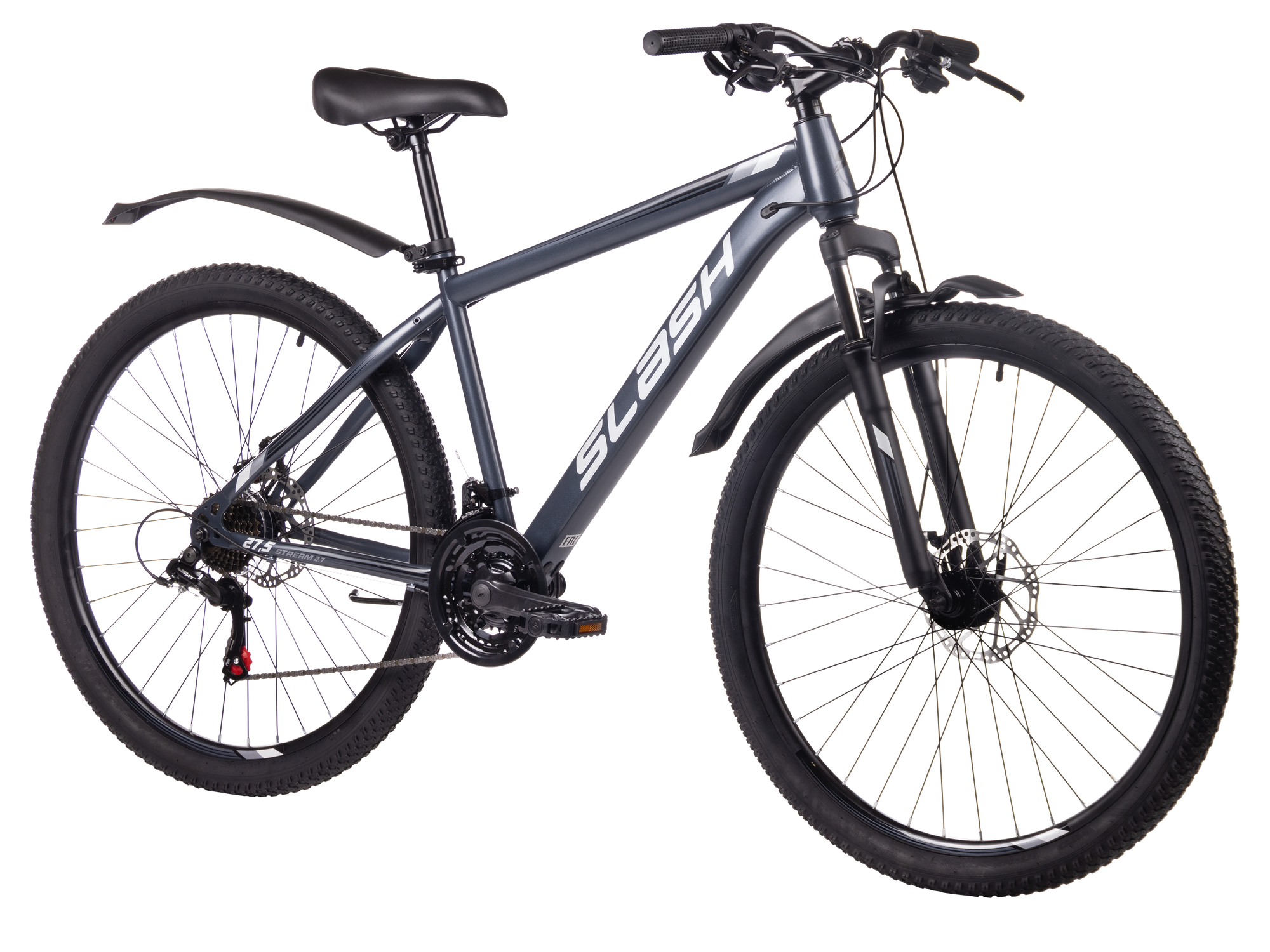 Горный велосипед Slash Stream серый (2024) 27.5 колеса, 19 рама, 21 скорость (рост 172-183 см)