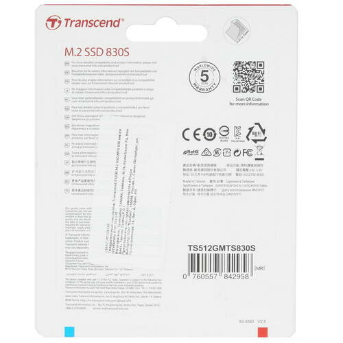 Твердотельный накопитель SSD M.2 512 Gb Transcend TS512GMTS830S Read 560Mb/s Write 520Mb/s 3D NAND TLC - фото №18