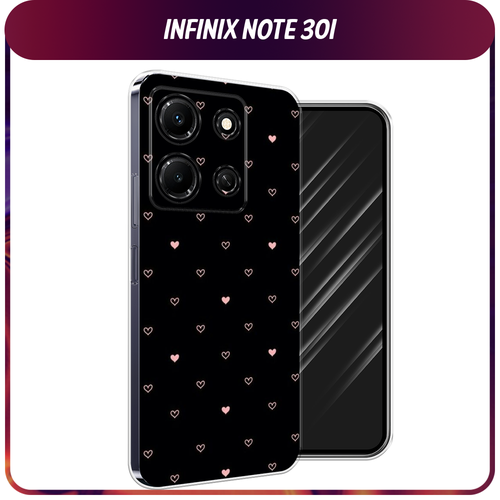 Силиконовый чехол на Infinix Note 30i / Инфиникс Нот 30i Чехол с сердечками