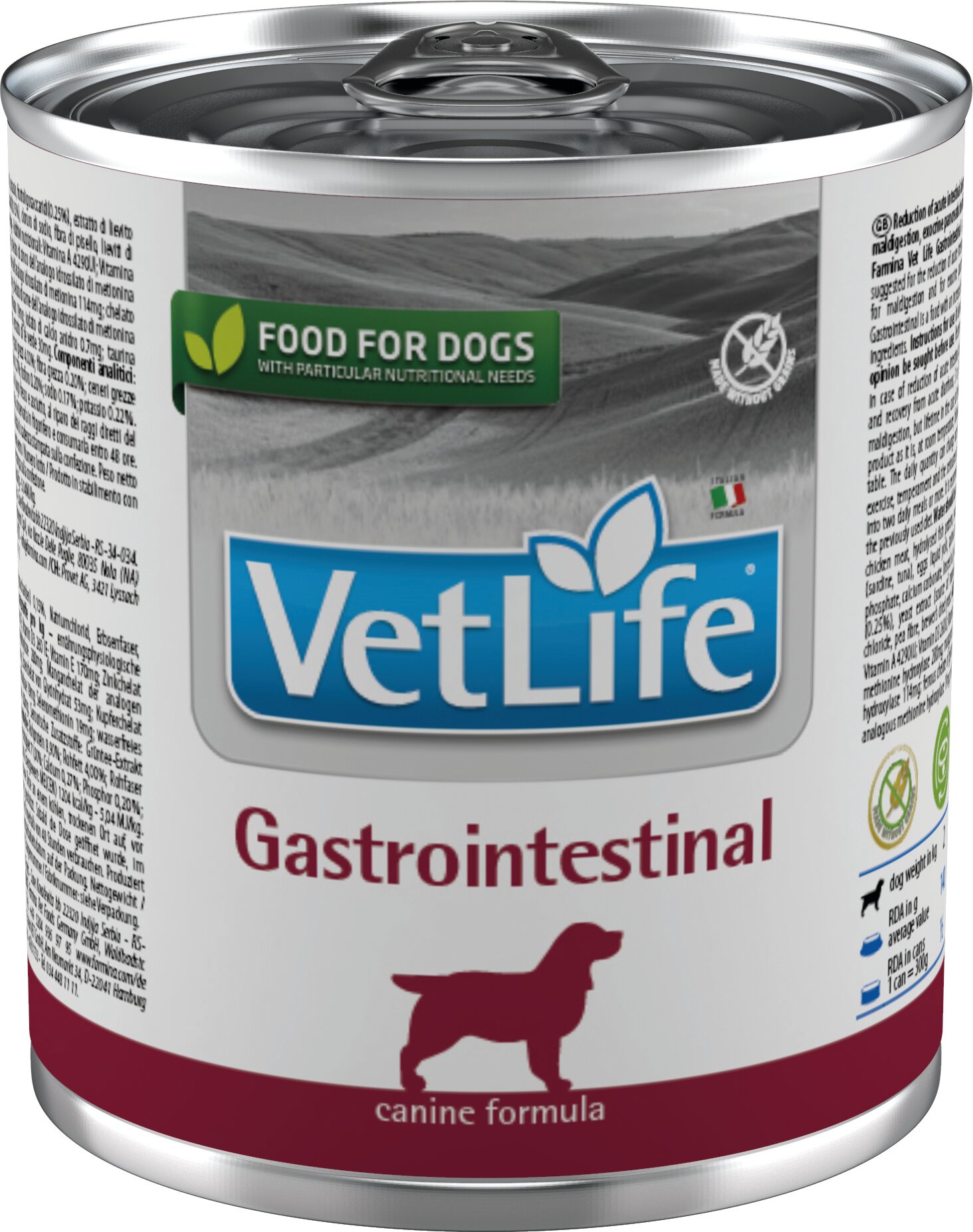 Vet Life Dog Gastrointestinal с курицей диетический влажный корм для собак при заболеваниях ЖКТ