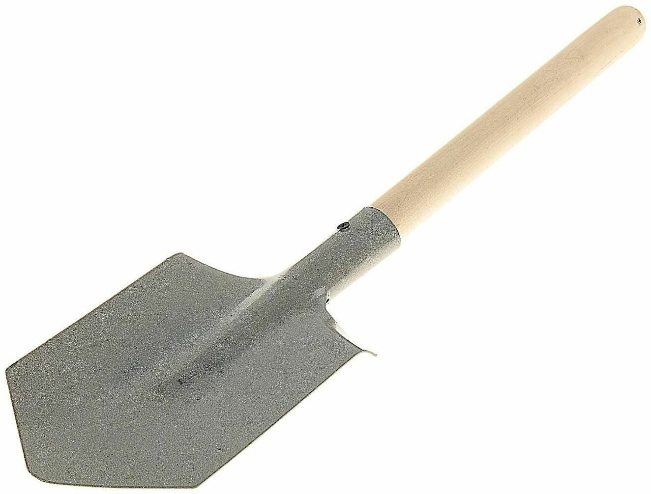 фото Лопата автомобильная, длина 57 см, деревянный черенок, цвет микс