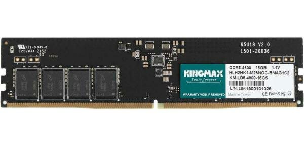 Память DDR5 16Gb 4800MHz Kingmax KM-LD5-4800-16GS RTL PC5-38400 CL40 DIMM 288-pin 1.1В single rank