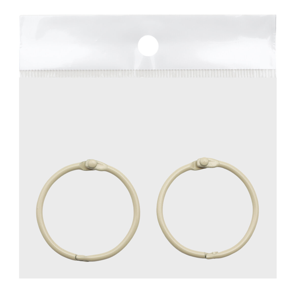 Кольца для альбомов разъемные 3,5 см, 2 шт, металл, Айрис (молочный) — фото 1
