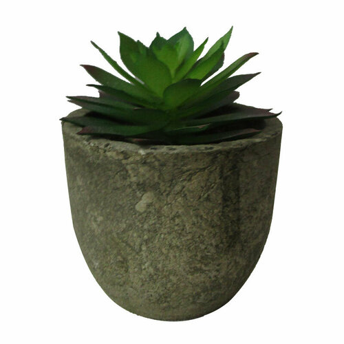 Искусственные растения Веселый праздник Суккулент Эхеверия, в сером горшке, для декора