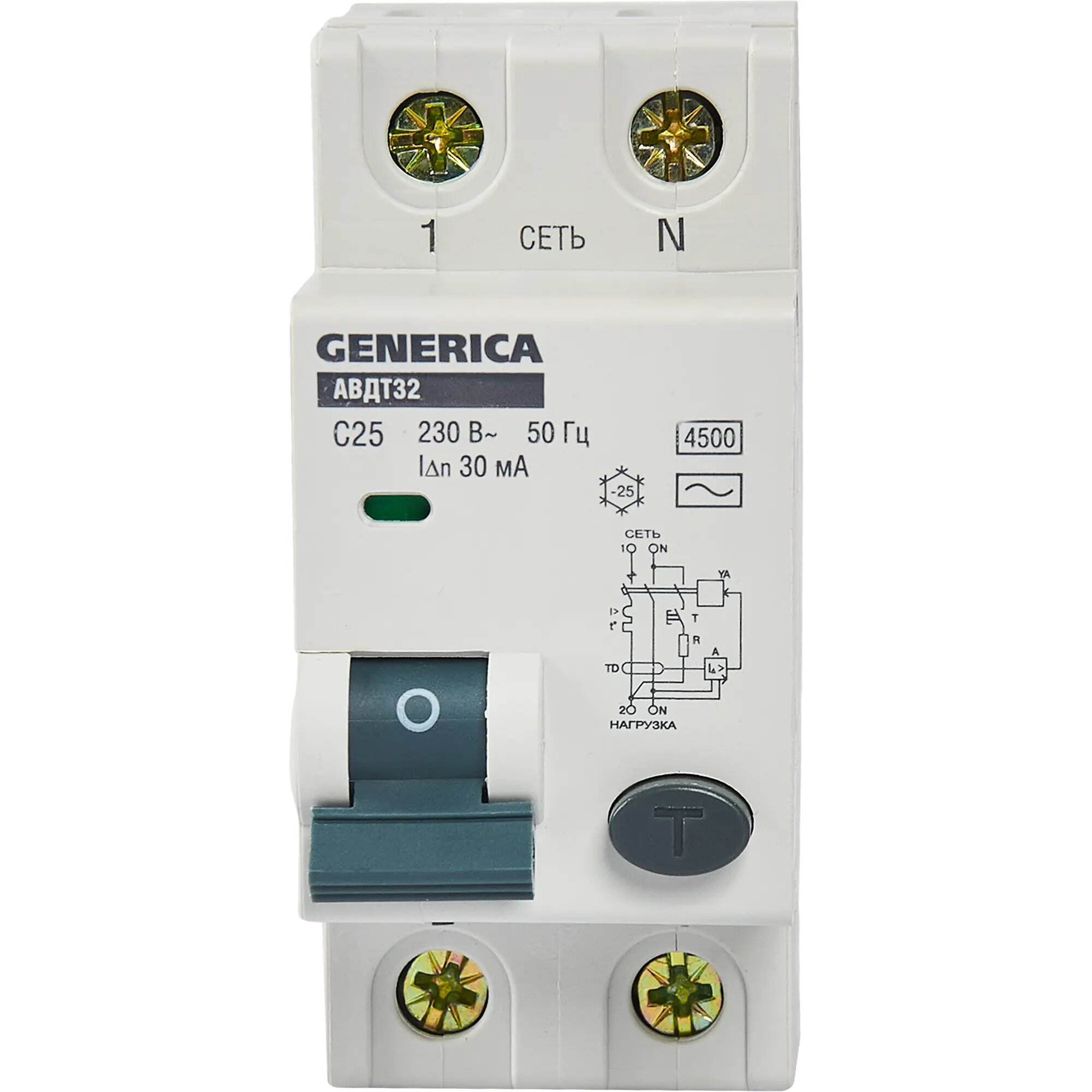 Generica АВДТ-32 1P C25 A 30 мА 4.5 кА AC