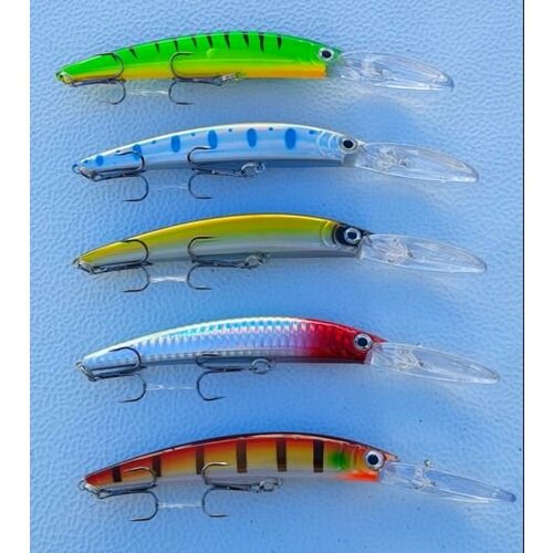 Набор воблеров для троллинга (YO-ZURI Crystal minnow) OSPREY 150 мм, 16,5 гр, заглубление до 6 м. 5шт в наборе.