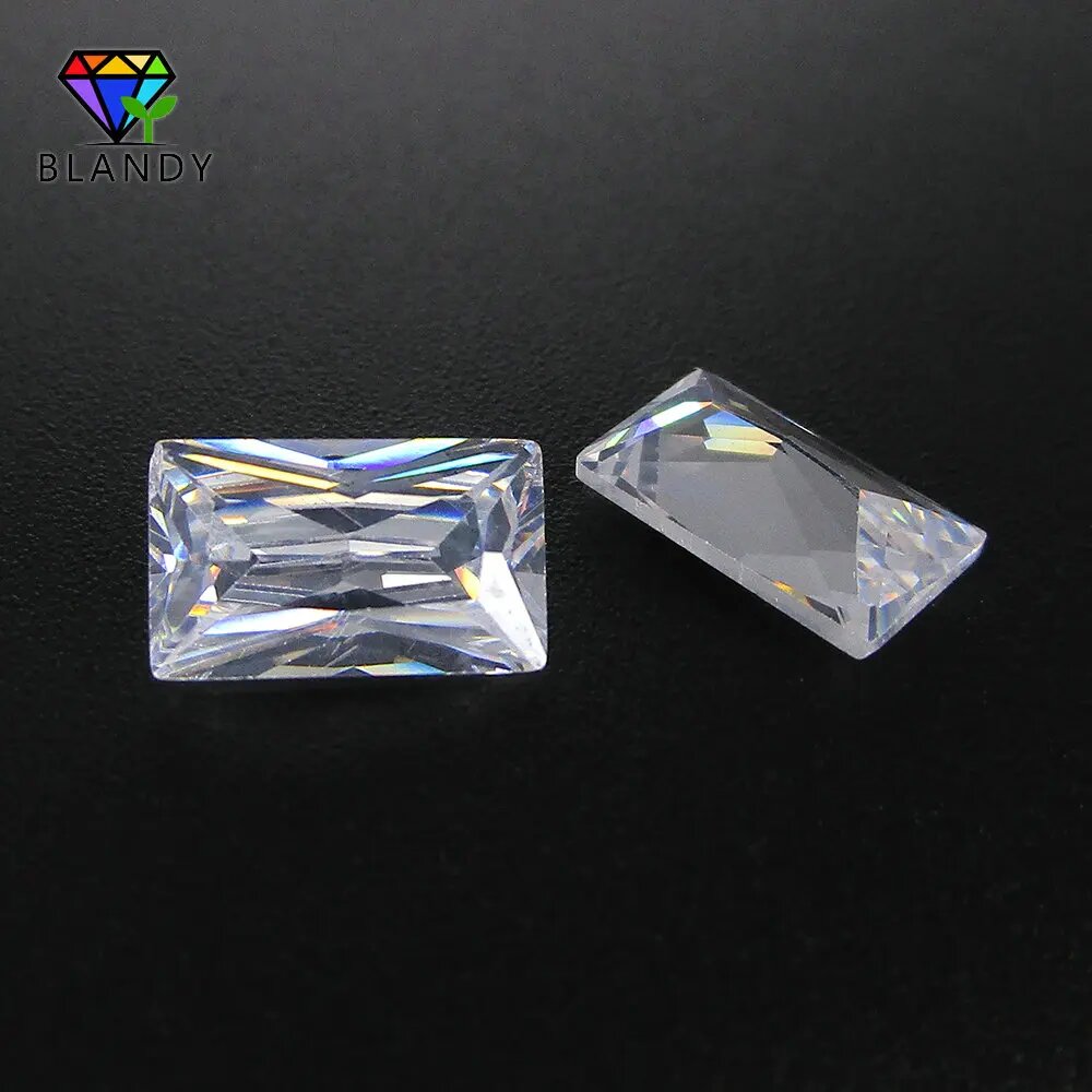 Белый кубический цирконий 5A 2x3 мм ~ 4x6 мм QINGYIGEM, 2x3mm