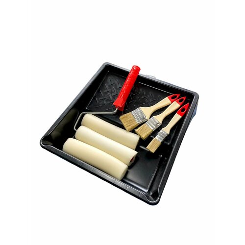 Набор малярный ванночка 330х350мм валик поролон 180мм 2 сменные шубки кисти 253050мм 922₽