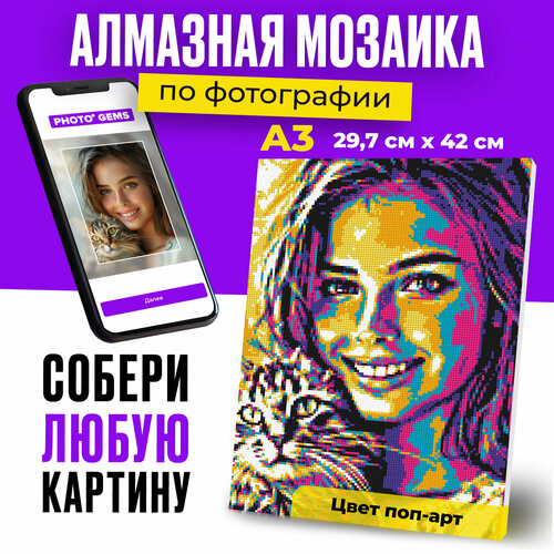 Алмазная мозаика по фотографии или картинке на подрамнике А3 Поп-арт 1379₽