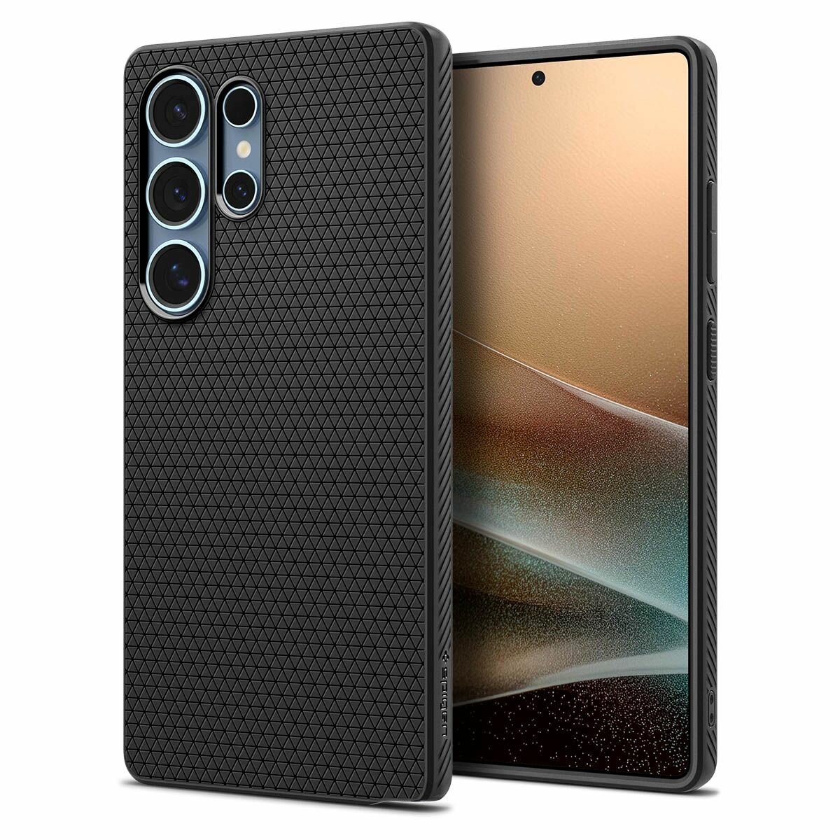 Чехол Spigen на Samsung Galaxy S25 Ultra (ACS08953) Liquid Air / Спиген для Галакси С25 Ультра накладка, противоударный, с защитой камеры, черный