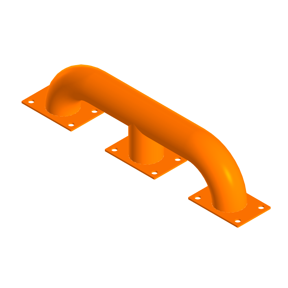 Колесоотбойник защитный усиленный 65 см. металлический дорожный для защиты парковки склада двора от колес автомобиля оранжевый.