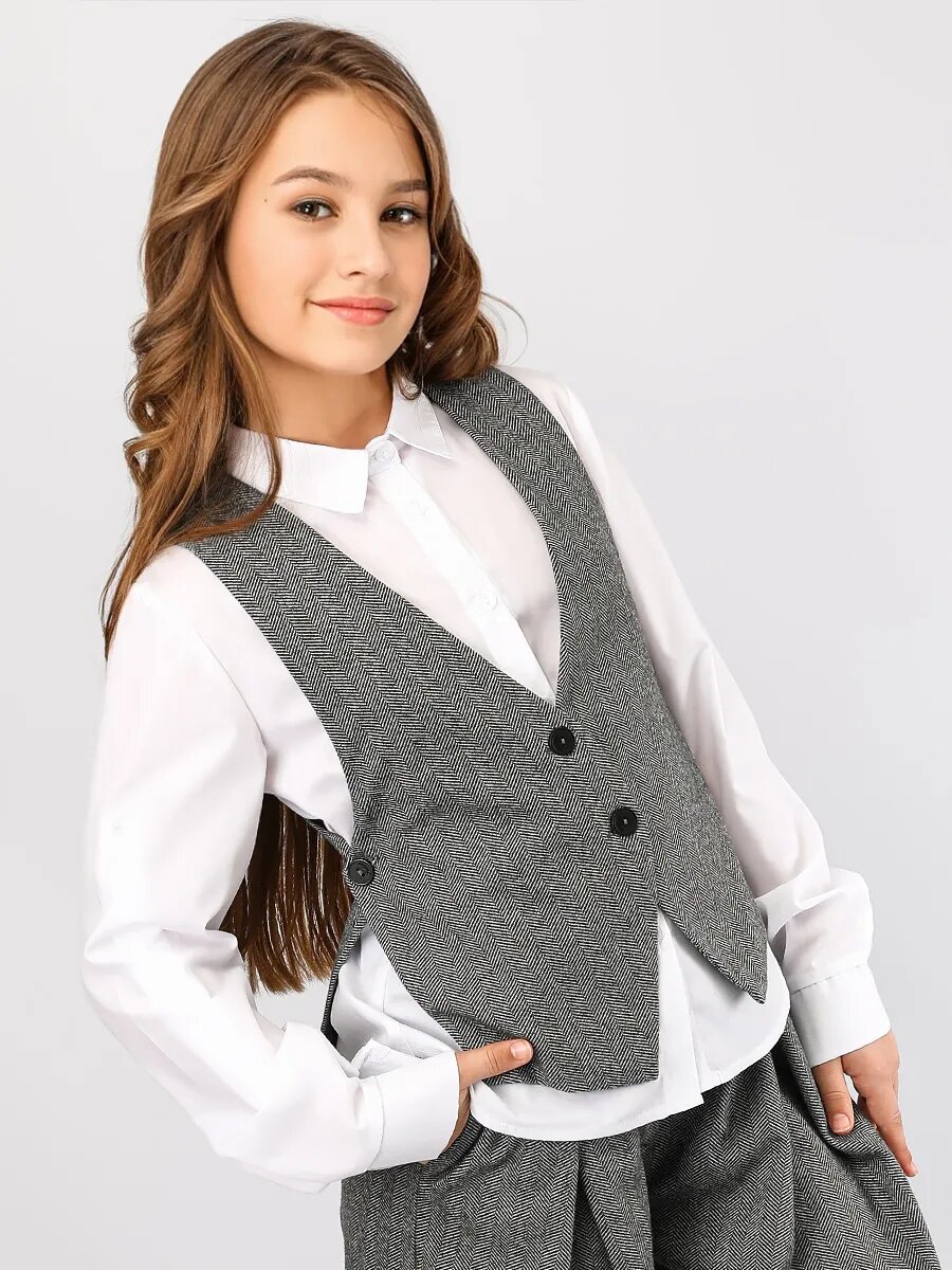 Школьный жилет Соль&Перец Школьная коллекция 2025 размер 164 серый