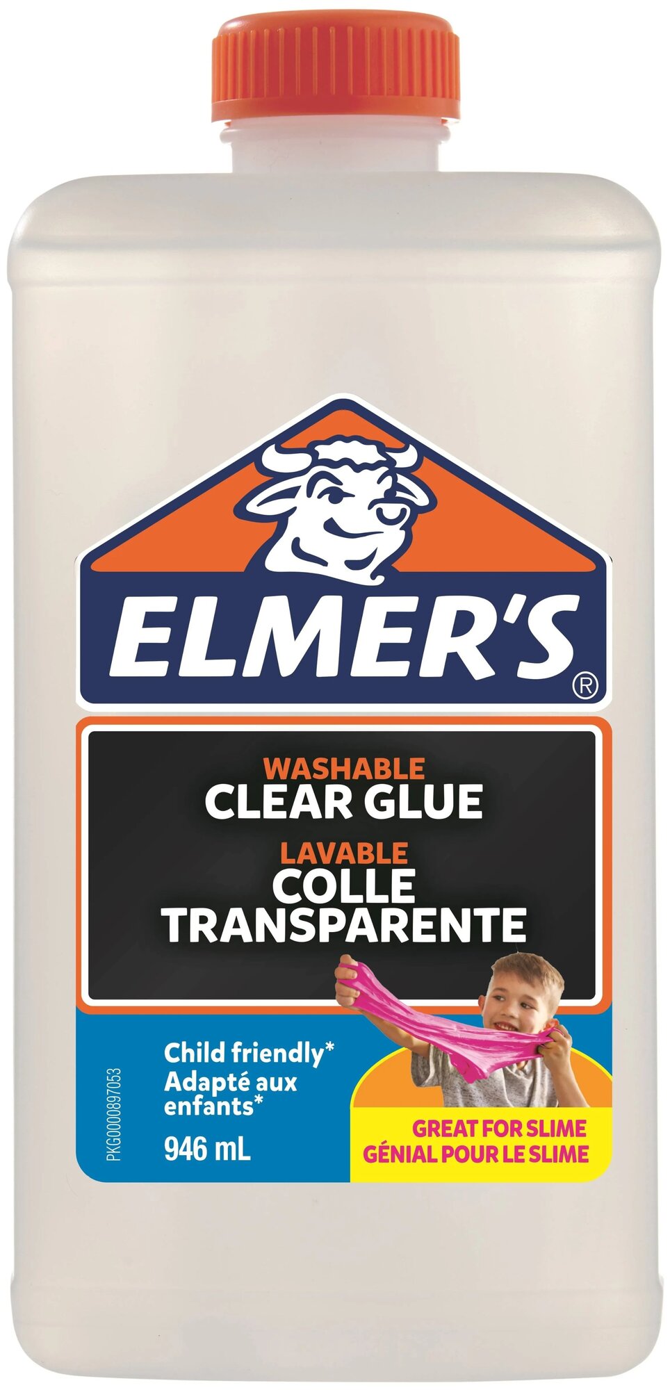 Elmers Клей канцелярский "Clear Glue", 946мл, для слаймов (7-8 слаймов) sela