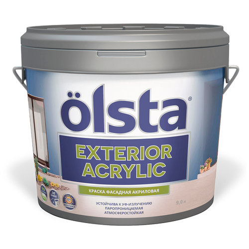 Краска акриловая Olsta Exterior Acrylic матовая бесцветный 2.7 л 3.63 кг краска olsta wall