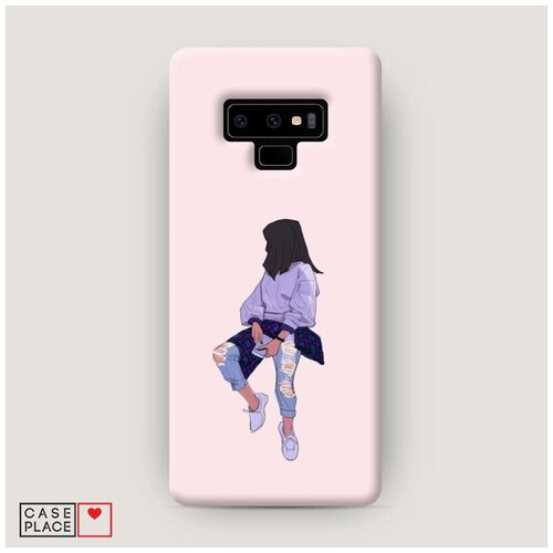 фото Чехол пластиковый samsung galaxy note 9 девушка в рваных джинсах case place