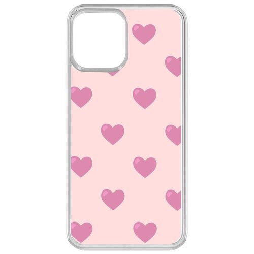 Чехол-накладка Krutoff Clear Case Женский день - Пурпурные сердца для iPhone 13 Pro чехол накладка krutoff clear case женский день сакура для iphone 13 pro