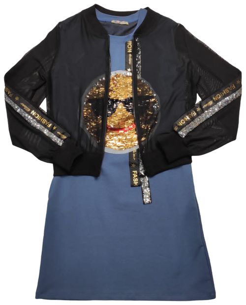 Комплект одежды KAS KIDS, размер 140, синий, серебряный