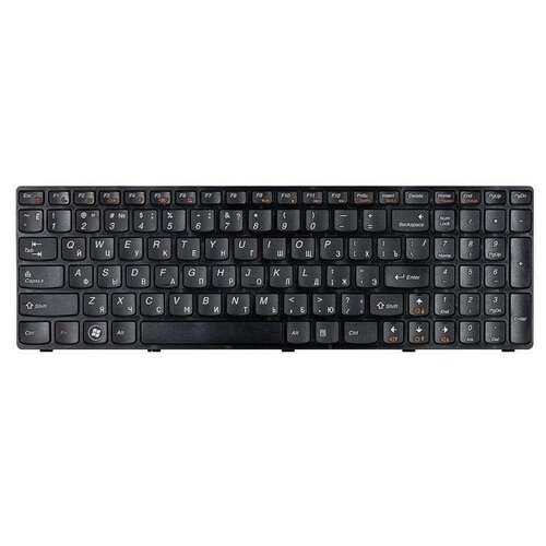Клавиатура для ноутбука Lenovo IdeaPad B570 B580 V570 Z570 Z575 B590 черная с черной рамкой 704₽