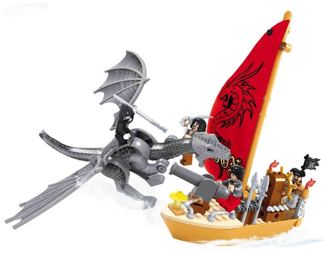 Конструктор Пираты "Сражение с драконом", 132 детали 134029