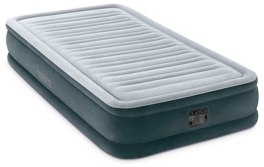 Односпальная надувная кровать Intex 67766 "Comfort-Plush Mid Rise Airbed" + насос (99х191х33см)