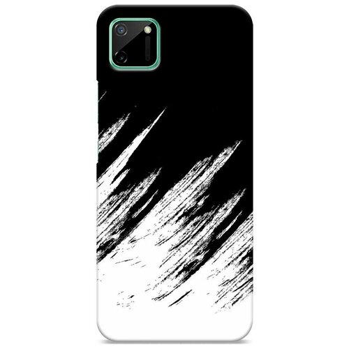 фото Пластиковый чехол "черно белые брызги" на realme и oppo realme c11 / реалми с11 case place