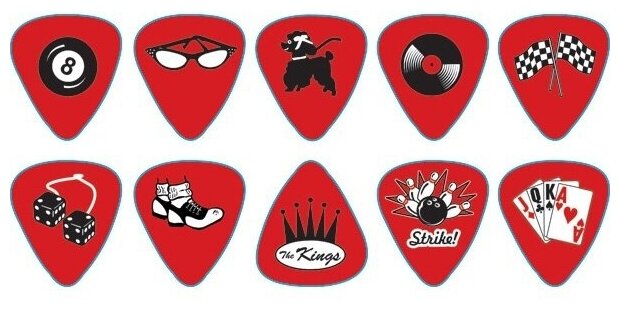 Упаковка медиаторов (12шт), RockaBilly, средняя толщина, D'Andrea